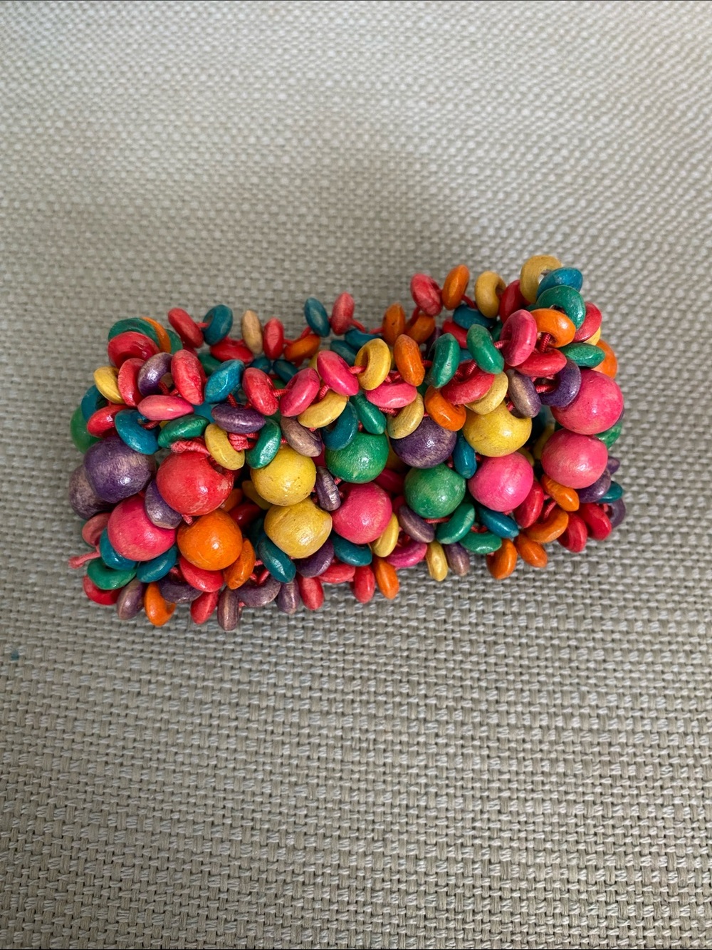 Vibrant Colored Wooden Beaded Bracelet